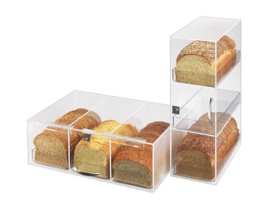Classic Three Section Clear Pullman Loaf Bread Box
