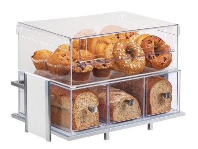 Eco Modern White Merchandiser Set with Frame, Bin, and Bread Box