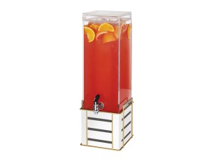 Empire 3 Gallon White Square Beverage Dispenser with Ice Chamber