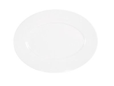 Classic Rim White 12" x 9"  Oval Melamine Platter