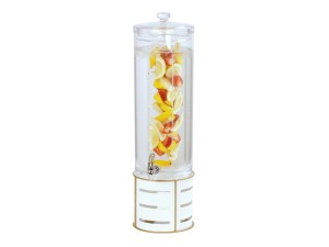 Empire White 3 Gallon Round Beverage Dispenser with Infusion Chamber