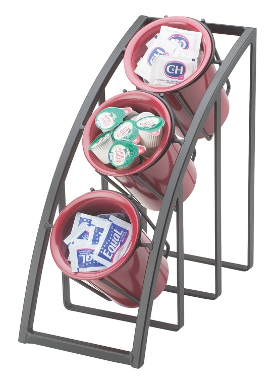 Mission Black Steel 3-Cylinder Sloped Flatware / Condiment Display ...