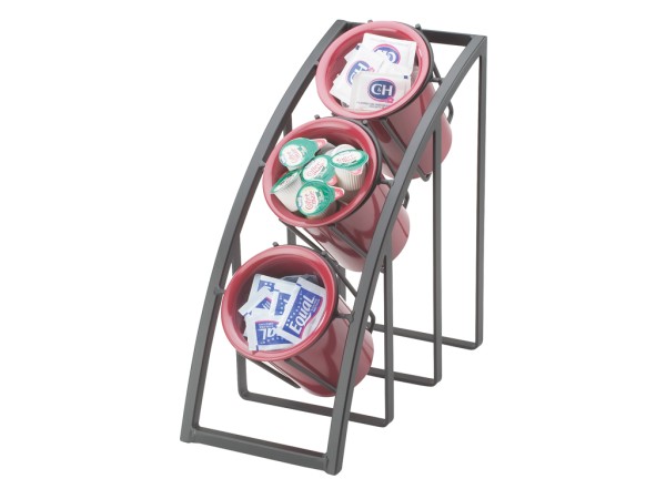 Mission Black Steel 3-Cylinder Sloped Flatware / Condiment Display ...