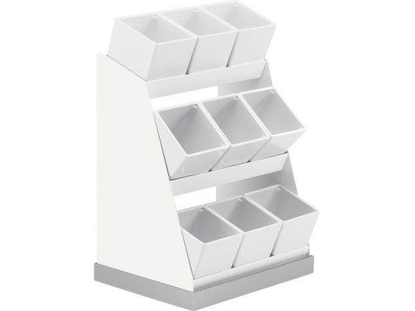 Luxe Condiment Display with Melamine Jars and Stainless Steel Base ...