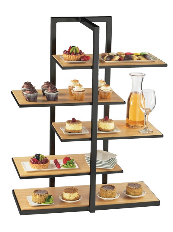 Bamboo Multi-Level Shelf Display - 28 1/2" x 13 1/2" x 36 1/2" - Cal-Mil