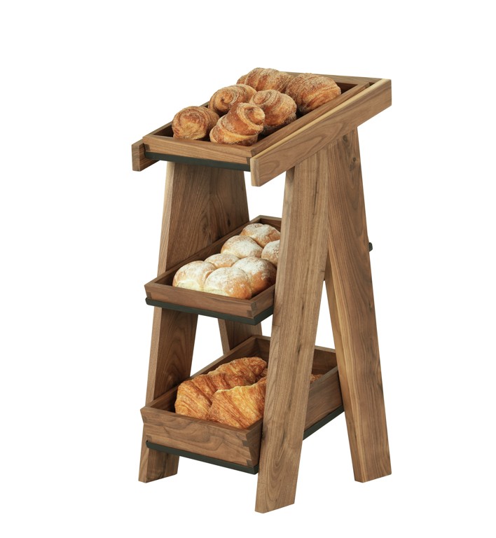 Sydney 10X12-3 Tier Merch-Walnut - Cal-Mil